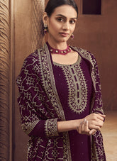 Santoon Salwar Suit in Maroon